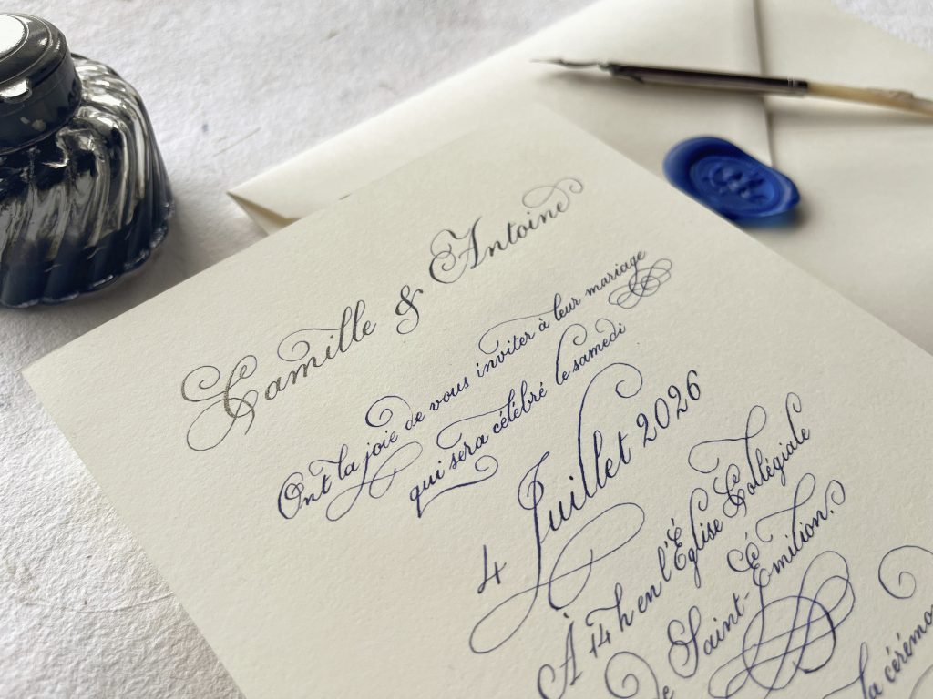 faire part mariage calligraphie anglaise