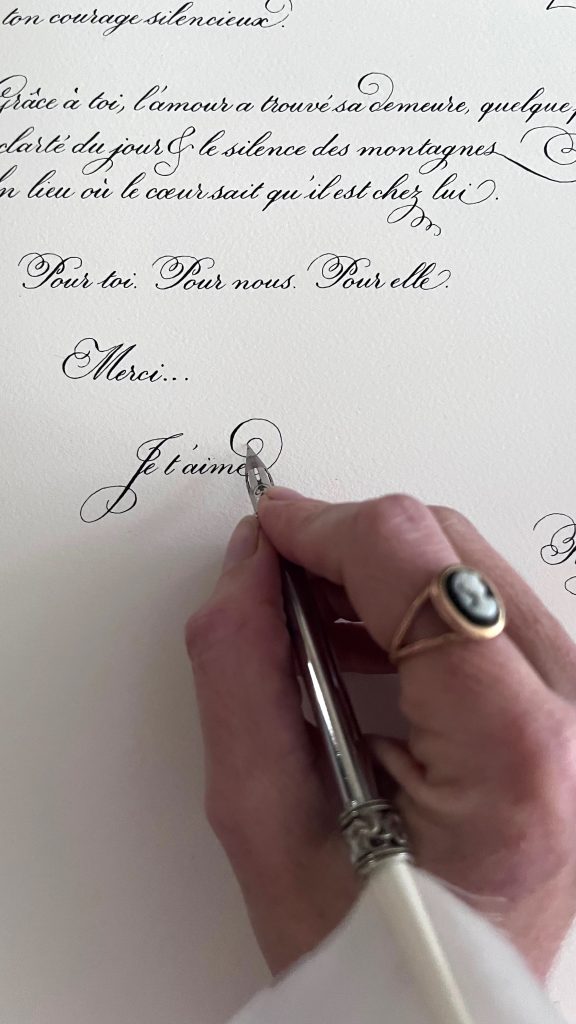 lettre d'amour calligraphie manuscrite noémie keren 